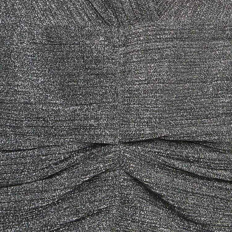 Pre Owned IRO Metallic Cluzco Lurex Ruched Mini Dress L