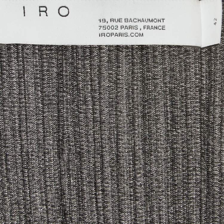 Pre Owned IRO Metallic Cluzco Lurex Ruched Mini Dress L