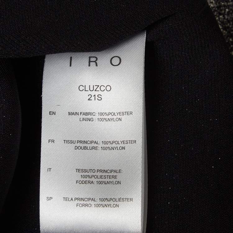 Pre Owned IRO Metallic Cluzco Lurex Ruched Mini Dress L