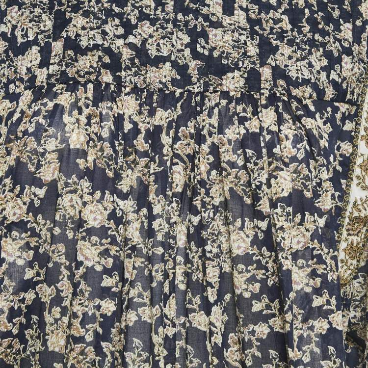 Pre Owned Isabel Marant Etoile Blue Floral Print Cotton Vega Blouse S