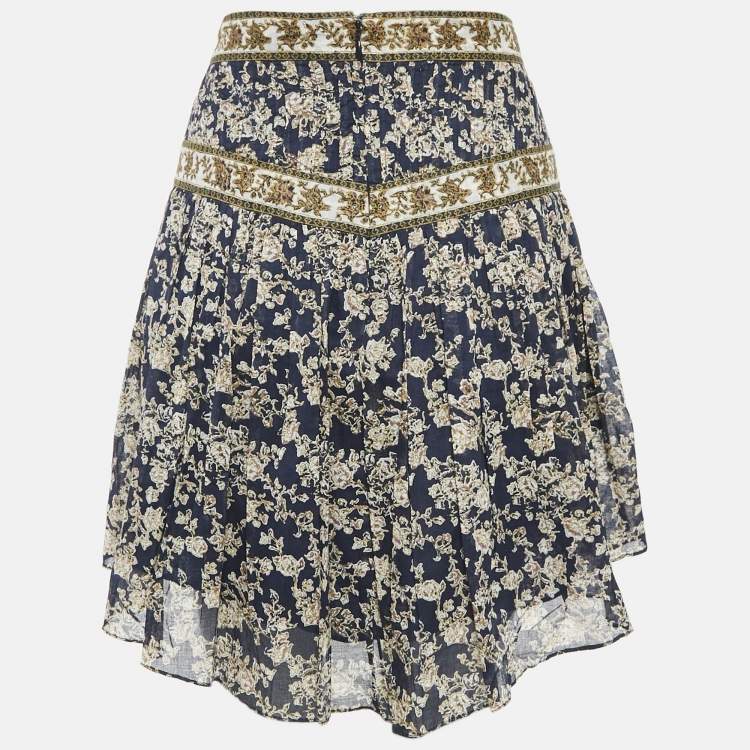 Pre Owned Isabel Marant Etoile Blue Floral Print Cotton Vega Mini Skirt M