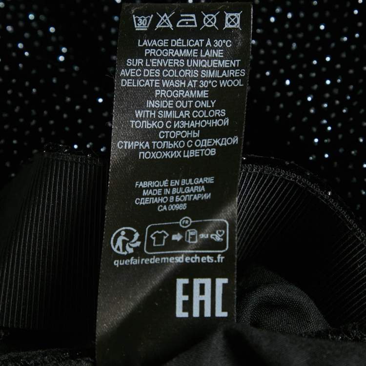 Pre Owned Isabel Marant Etoile Black Glittered Velvet Alyssa Midi Skirt M