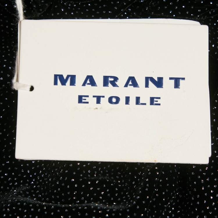 Pre Owned Isabel Marant Etoile Black Glittered Velvet Alyssa Midi Skirt M