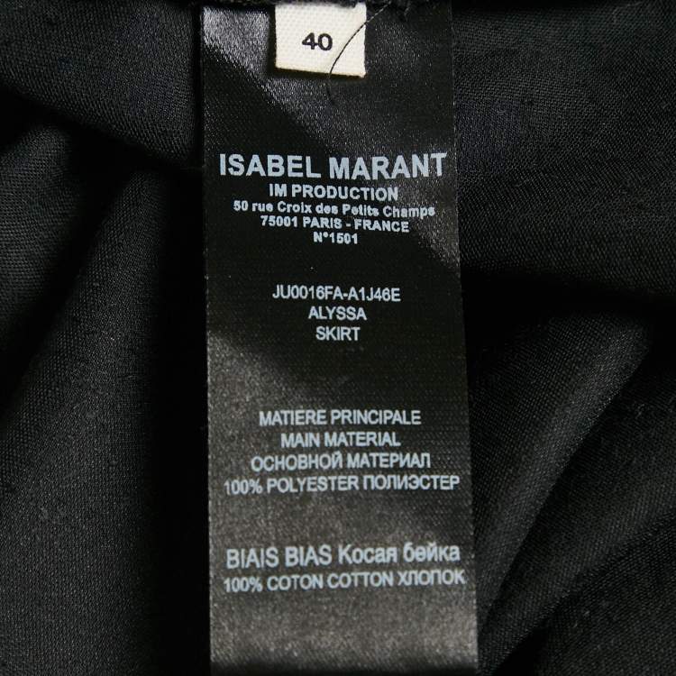 Pre Owned Isabel Marant Etoile Black Glittered Velvet Alyssa Midi Skirt M