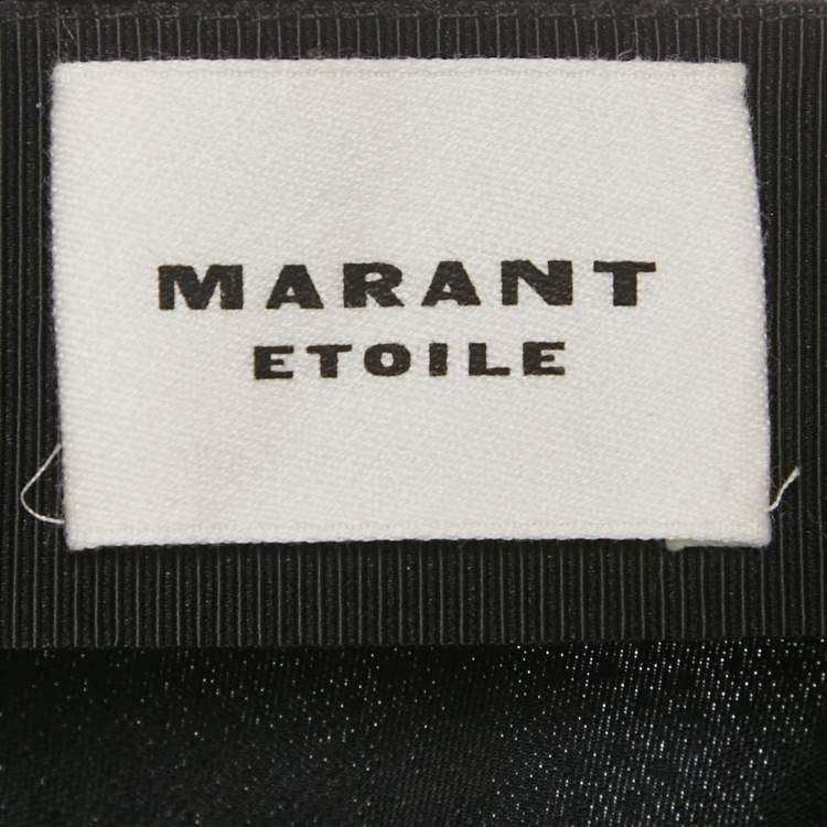 Pre Owned Isabel Marant Etoile Black Glittered Velvet Alyssa Midi Skirt M