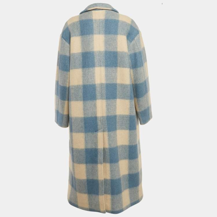 Pre Owned Isabel Marant Etoile Blue/Pink Plaid Felt Klelayo Coat S