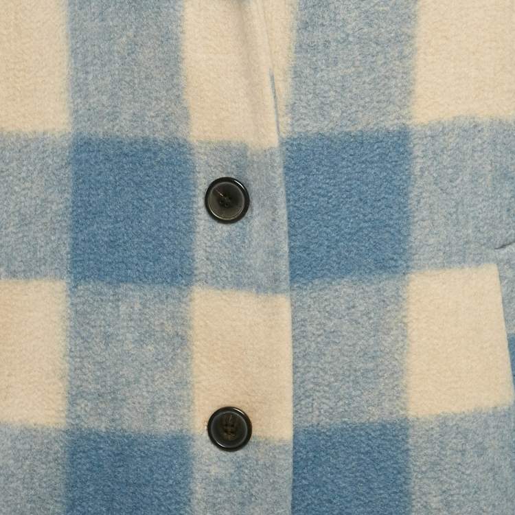 Pre Owned Isabel Marant Etoile Blue/Pink Plaid Felt Klelayo Coat S