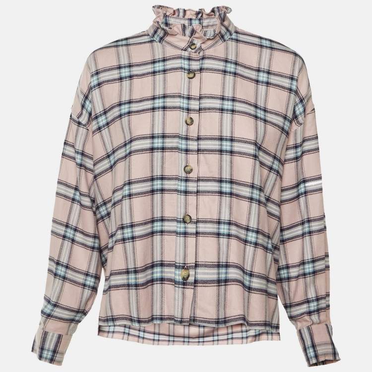 Pre Owned Isabel Marant Etoile Pink Checked Cotton Ilaria Shirt S