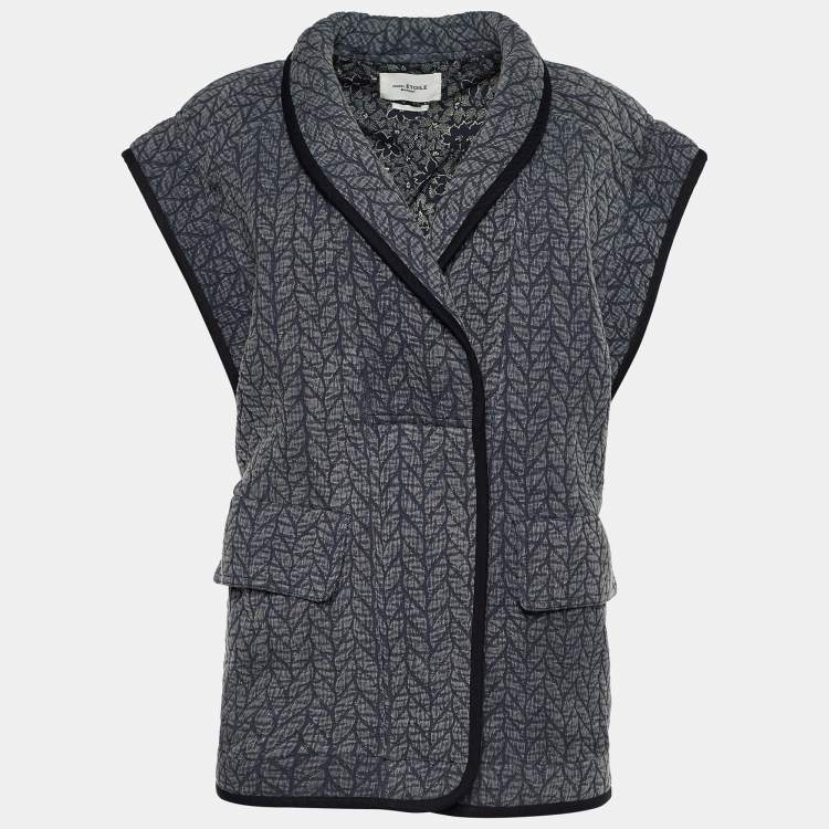 Pre Owned Isabel Marant Etoile Grey/Black Cotton Button Front Jacket M