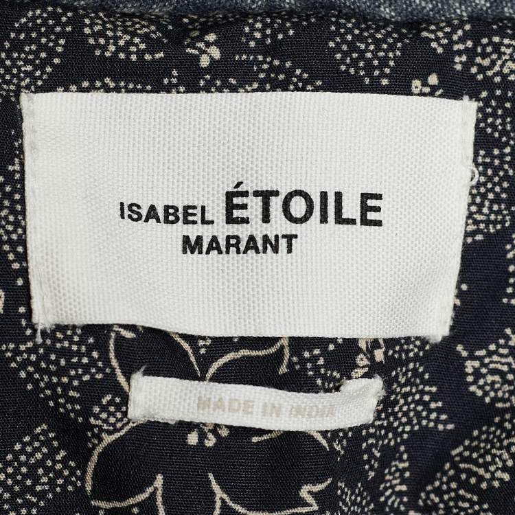 Pre Owned Isabel Marant Etoile Grey/Black Cotton Button Front Jacket M