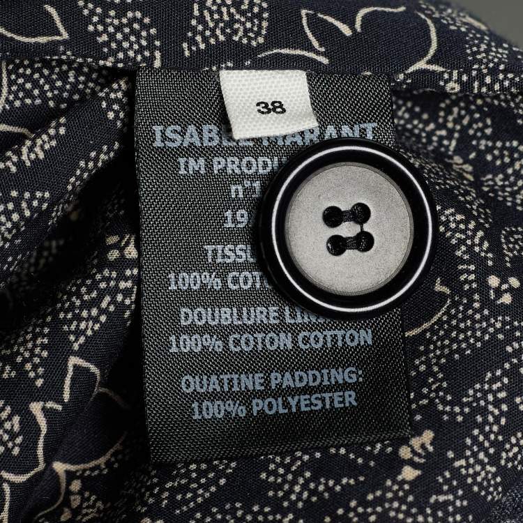 Pre Owned Isabel Marant Etoile Grey/Black Cotton Button Front Jacket M