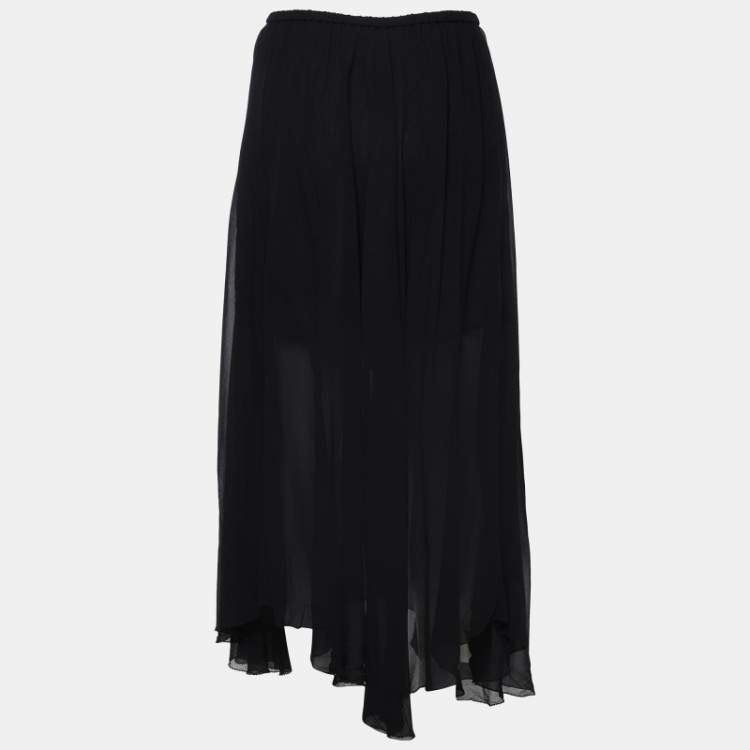 Pre Owned Isabel Marant Etoile Black Chiffon Wrap Long Skirt S