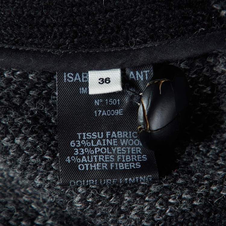 Pre Owned Isabel Marant Etoile Grey Wool Flannel Coat S