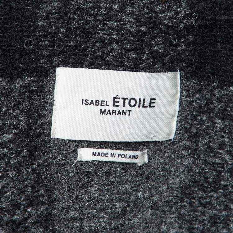 Pre Owned Isabel Marant Etoile Grey Wool Flannel Coat S