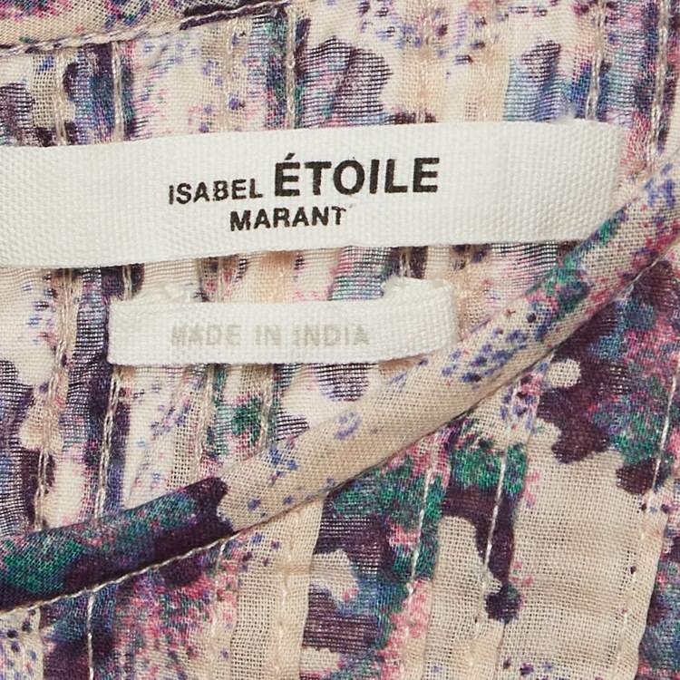 Pre Owned Isabel Marant Etoile Multicolor Printed Cotton Ruffled Ilayona Top M