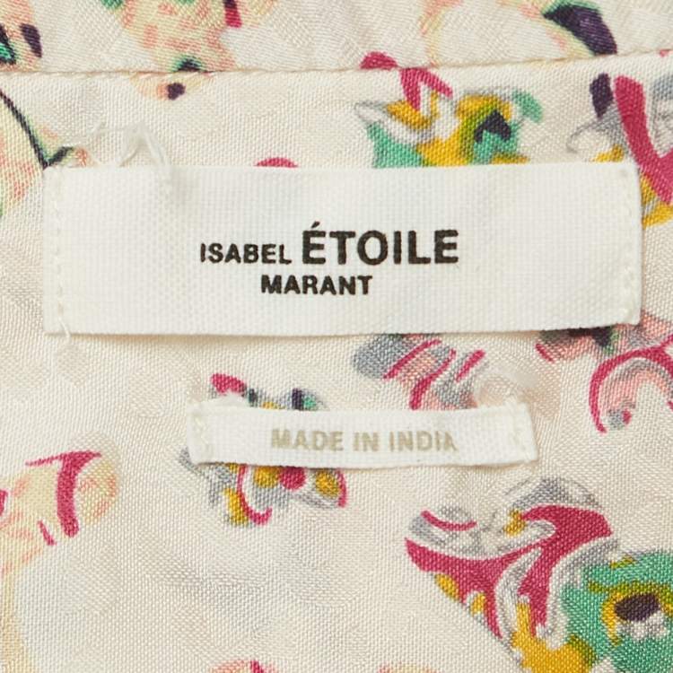 Pre Owned Isabel Marant Etoile Multicolor Floral Print Crepe Blouse M