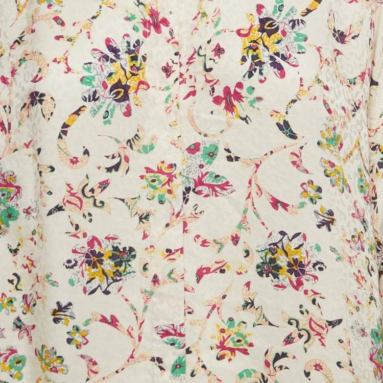 Pre Owned Isabel Marant Etoile Multicolor Floral Print Crepe Blouse M
