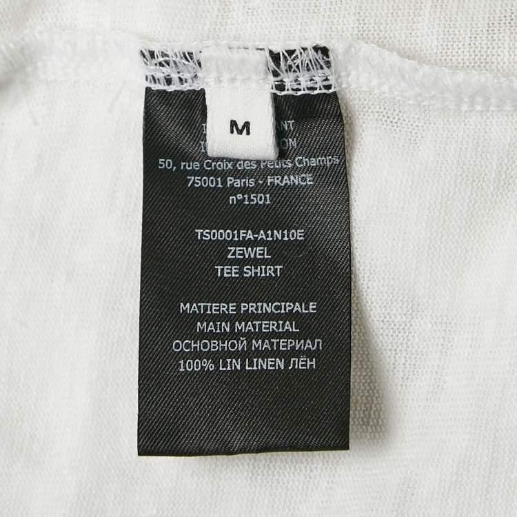 Pre Owned Marant Etoile White Zewel Print Linen Jersey T-Shirt M