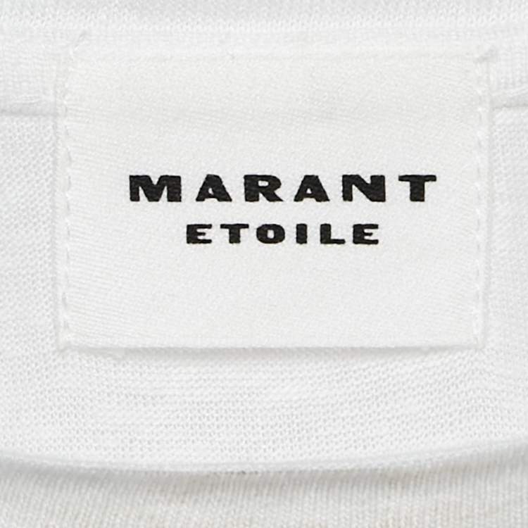 Pre Owned Marant Etoile White Zewel Print Linen Jersey T-Shirt M