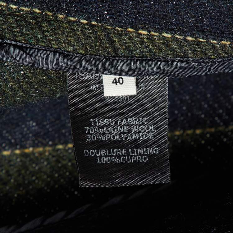 Pre Owned Isabel Marant Etoile Black Stripe Wool Blend Jacket S