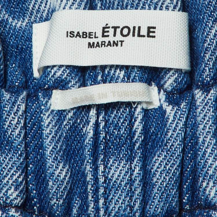 Pre Owned Isabel Marant Etoile Blue Denim Eliasticised Waist Shorts M