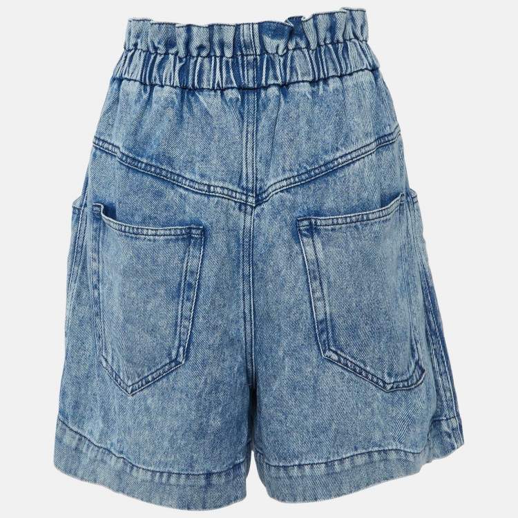 Pre Owned Isabel Marant Etoile Blue Denim Eliasticised Waist Shorts M
