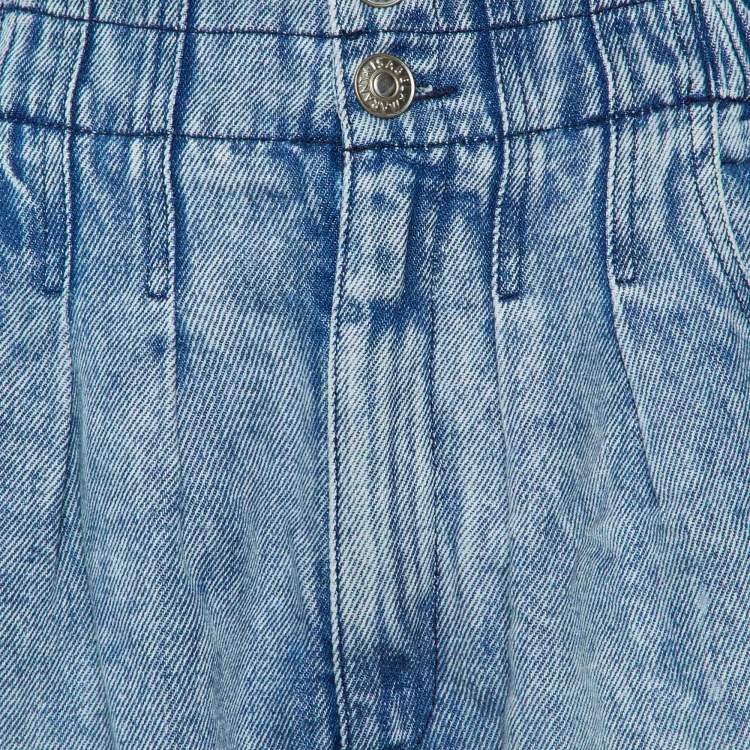 Pre Owned Isabel Marant Etoile Blue Denim Eliasticised Waist Shorts M