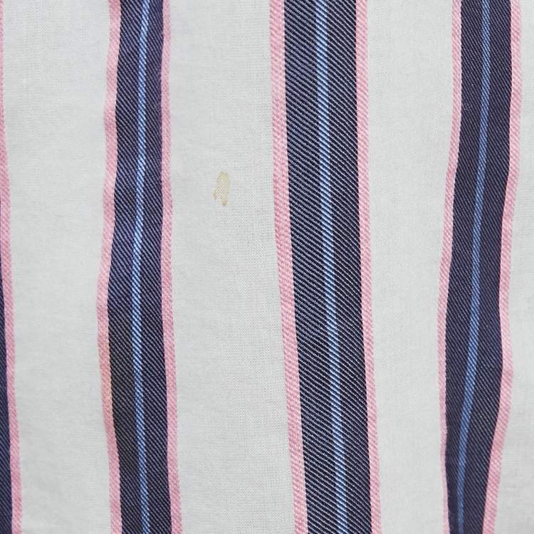 Pre Owned Isabel Marant Etoile White/Blue Stripe Cotton Blend Seenli Dress S