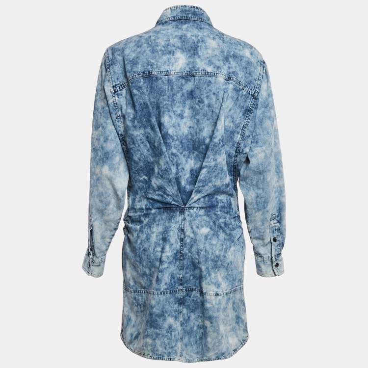 Pre Owned Isabel Marant Etoile Blue Washed Denim Mini Inaroa Dress M
