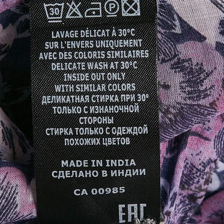 Pre Owned Isabel Marant Etoile Purple/Multicolor Floral Print Cotton Top S