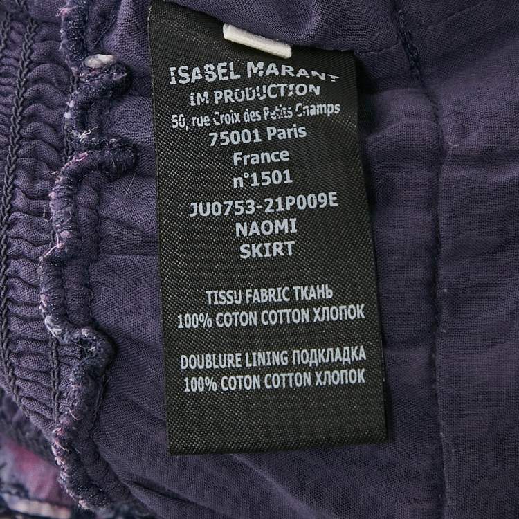 Pre Owned Isabel Marant Etoile Purple Floral Print Cotton Naomi Shirring Tiered Mini Skirt S