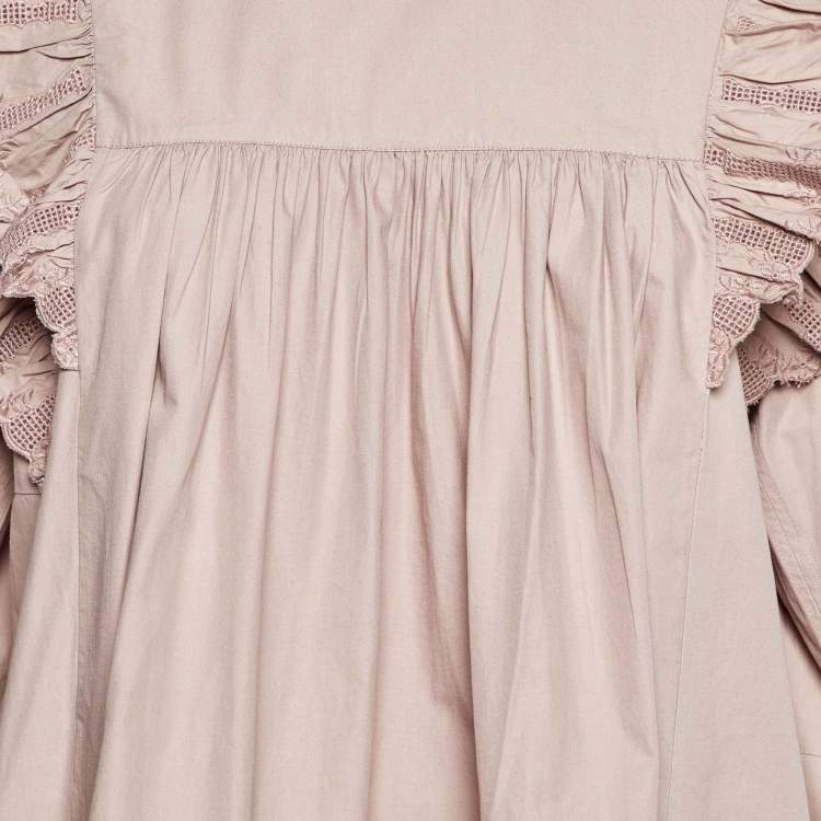 Pre Owned Isabel Marant Etoile Mauve Cotton Frilled Blouse L