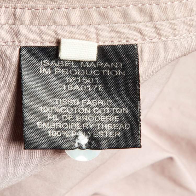 Pre Owned Isabel Marant Etoile Mauve Cotton Frilled Blouse L