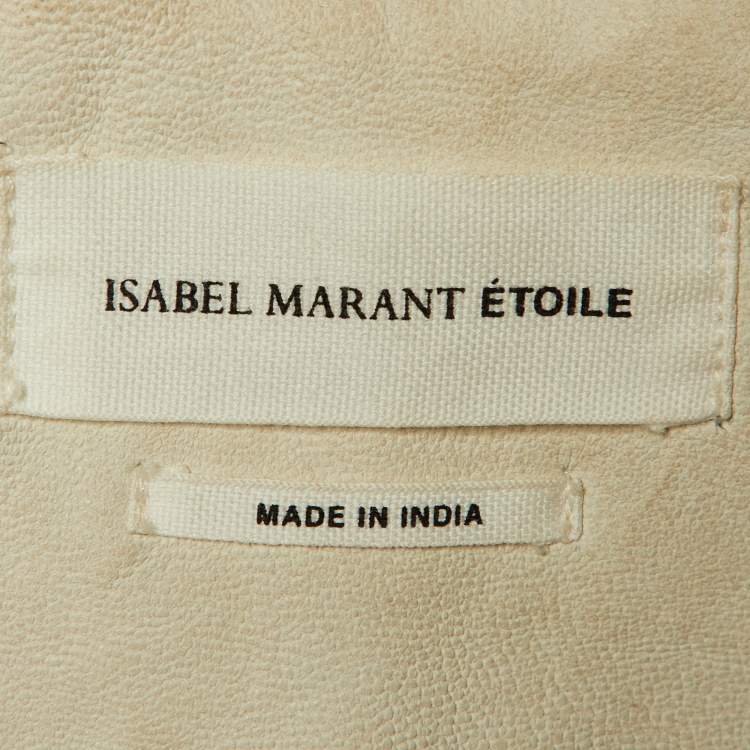 Pre Owned Isabel Marant Etoile White Leather Zip-Up Jacket XS