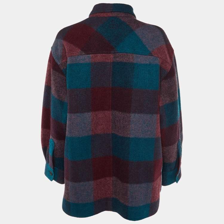 Pre Owned Isabel Marant Etoile Multicolor Patterned Wool Blend Oversized Jacket S