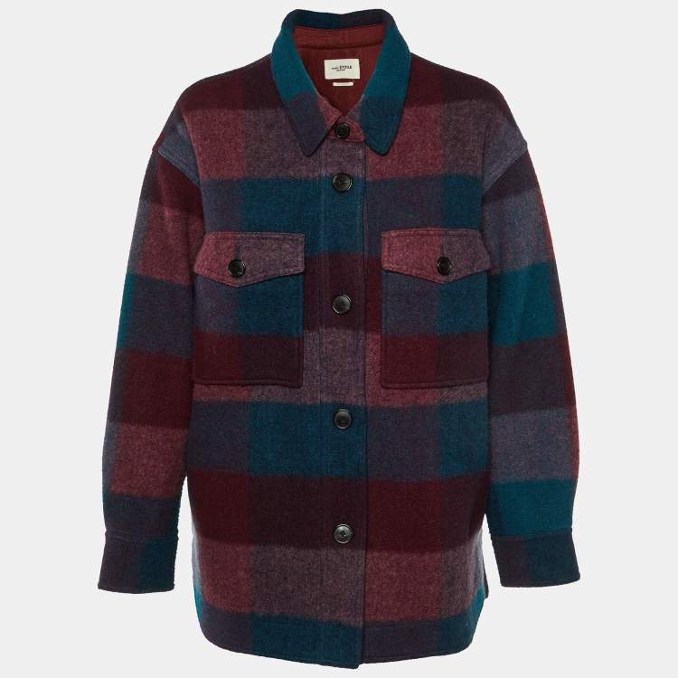 Pre Owned Isabel Marant Etoile Multicolor Patterned Wool Blend Oversized Jacket S