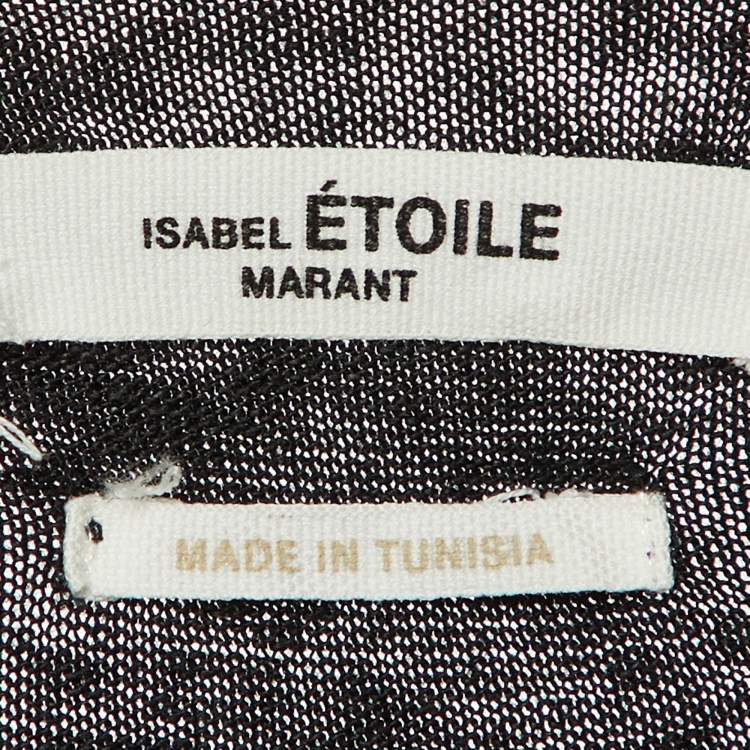 Pre Owned Isabel Marant Etoile Black Logo Print Linen Koldi T-Shirt M