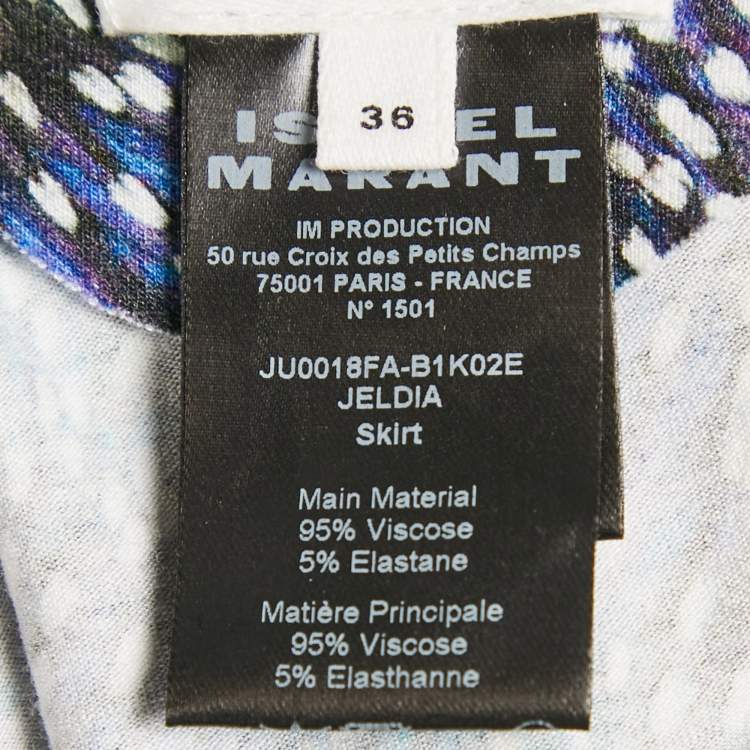 Pre Owned Isabel Marant Etoile Blue Jeldia Print Jersey Draped Midi Skirt M