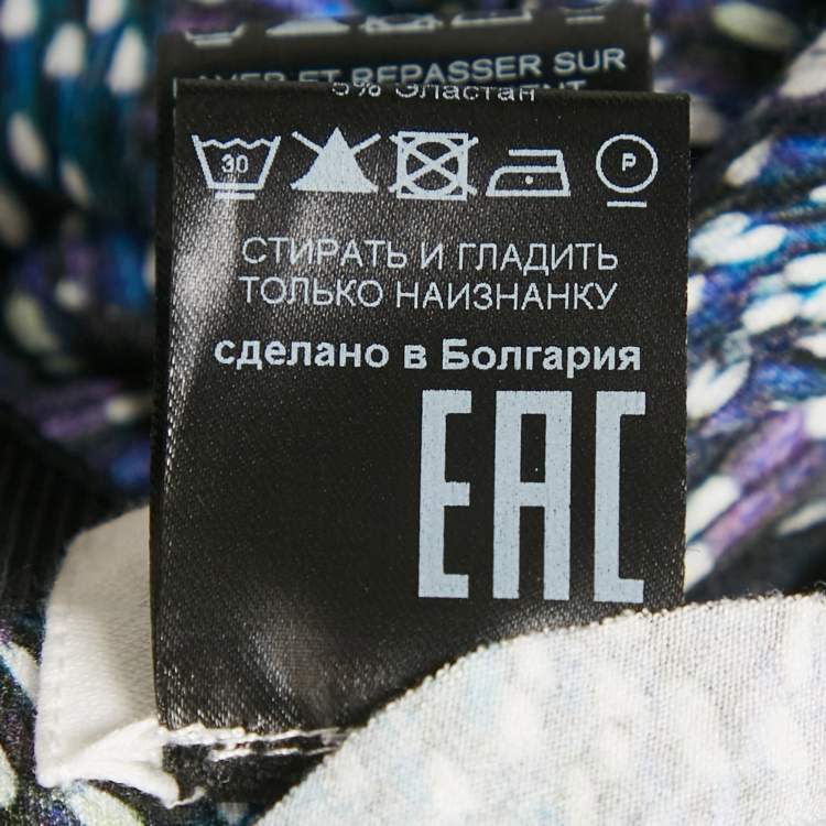 Pre Owned Isabel Marant Etoile Blue Jeldia Print Jersey Draped Midi Skirt M