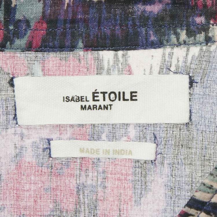 Pre Owned Isabel Marant Etoile Pink/Blue Abstract Print Maze Dress M