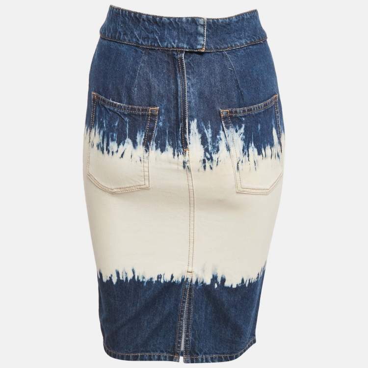 Pre Owned Isabel Marant Etoile Blue Tie-Dye Denim Skirt S