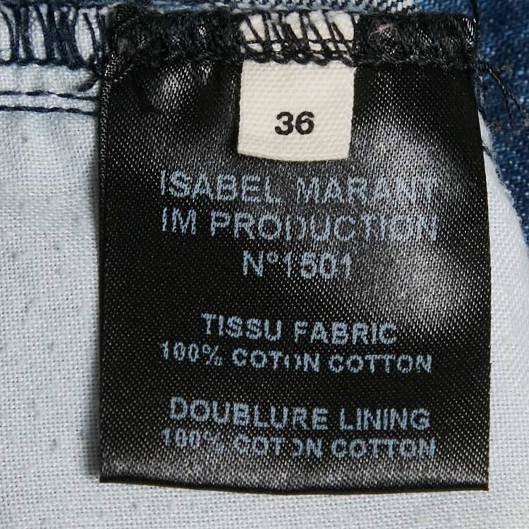 Pre Owned Isabel Marant Etoile Blue Tie-Dye Denim Skirt S