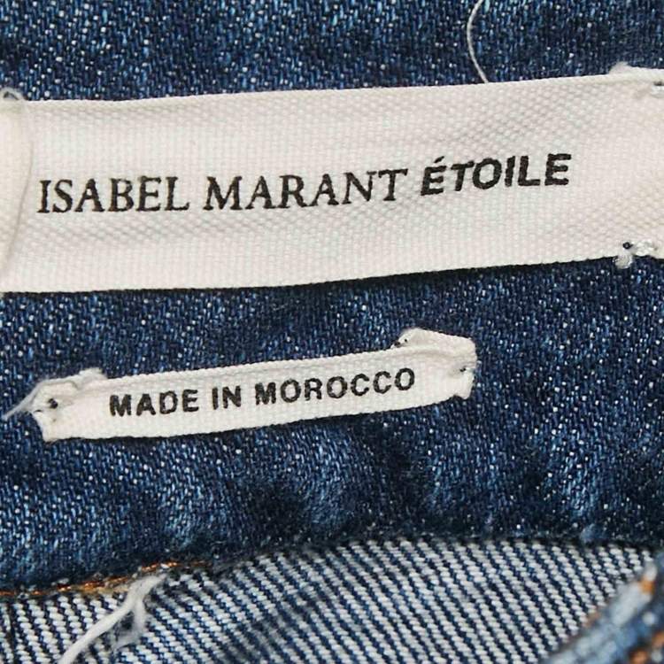Pre Owned Isabel Marant Etoile Blue Tie-Dye Denim Skirt S