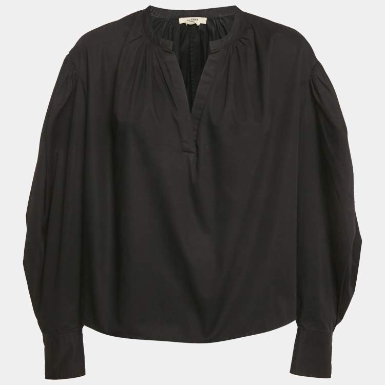 Pre Owned Isabel Marant Etoile Black Gabardine Oversized Blouse M