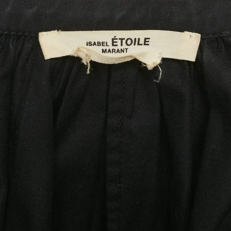 Pre Owned Isabel Marant Etoile Black Gabardine Oversized Blouse M
