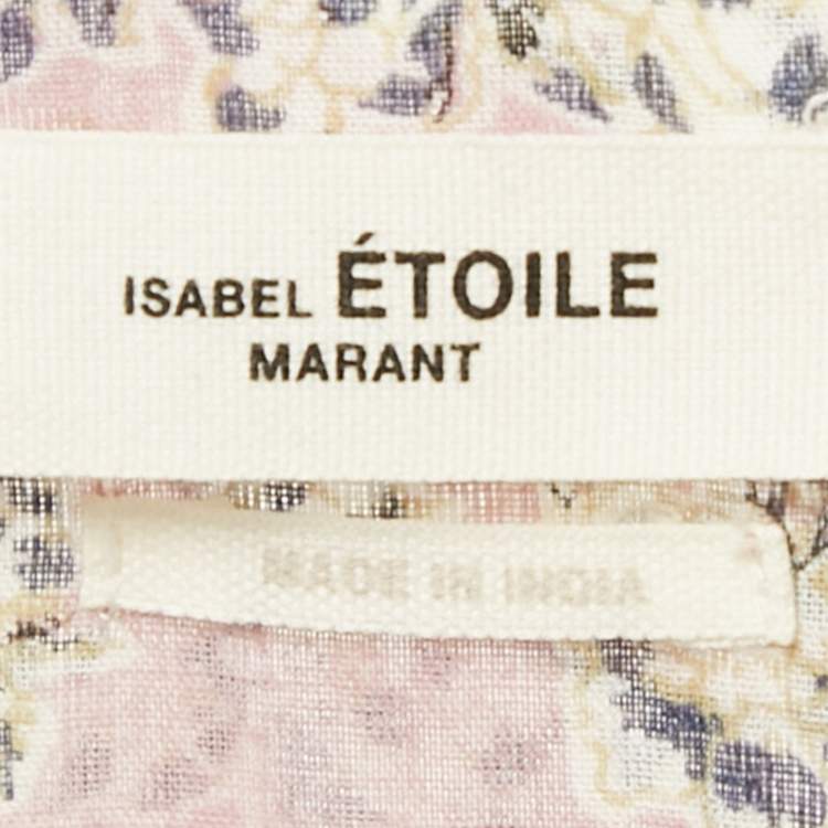 Pre Owned Isabel Marant Etoile Purple Floral Print Cotton Loose Fit Shirt M