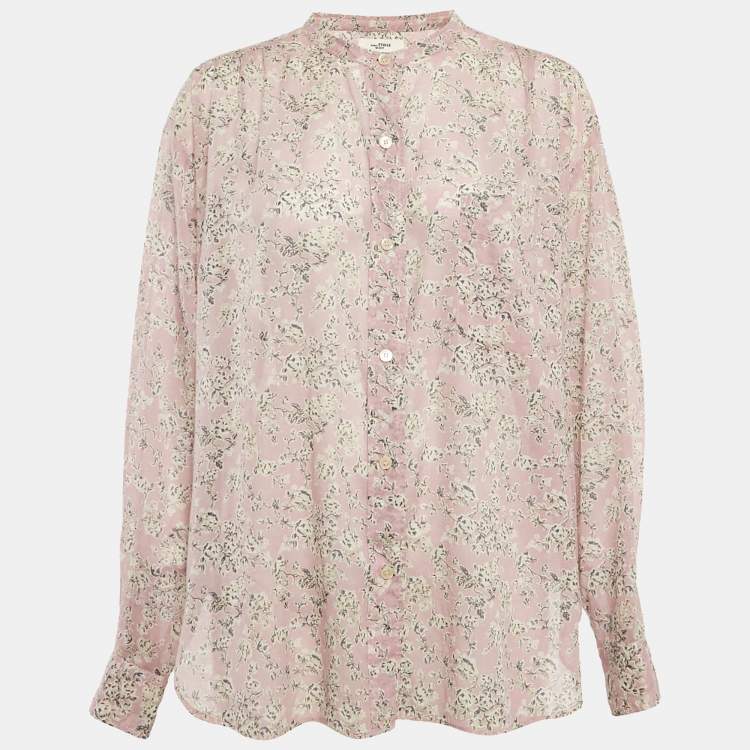 Pre Owned Isabel Marant Etoile Purple Floral Print Cotton Loose Fit Shirt M