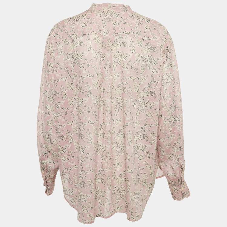 Pre Owned Isabel Marant Etoile Purple Floral Print Cotton Loose Fit Shirt M