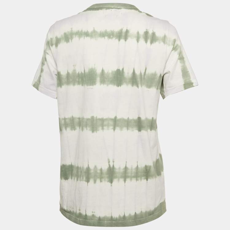 Pre Owned Isabel Marant Etoile White/Green Tie-Dye Cotton Dena T-Shirt S