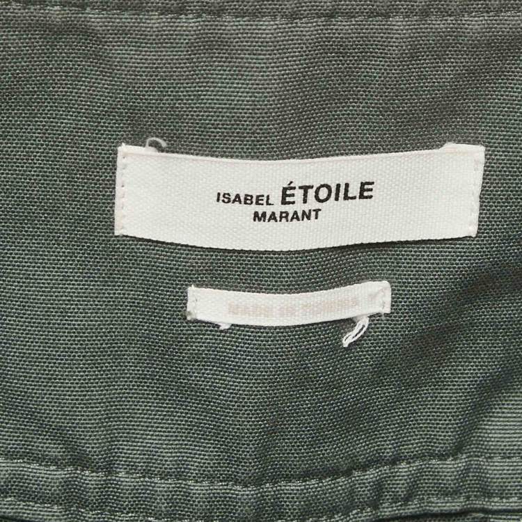 Pre Owned Isabel Marant Etoile Green Cotton Tapered Raluniae Trousers S